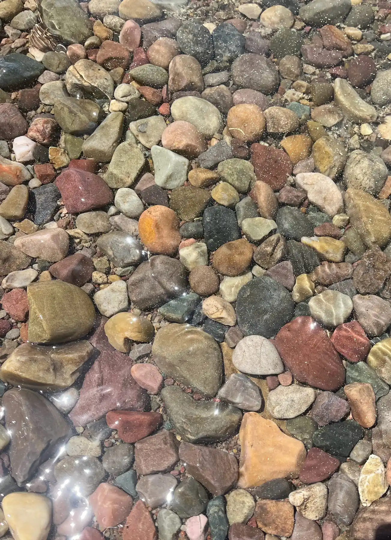 River rocks in clear water
